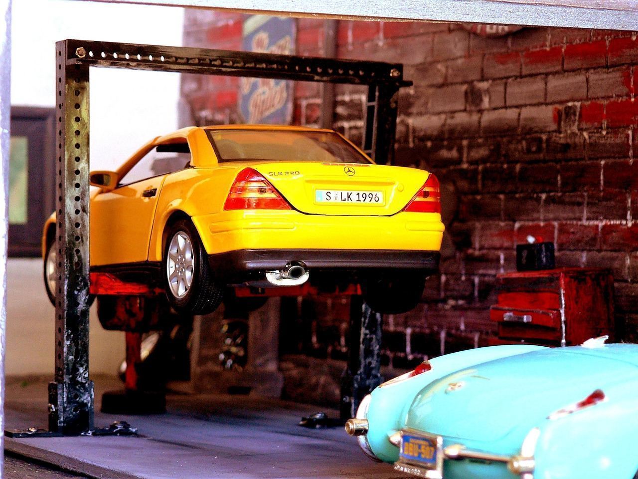 Tire being inspected by roadside technician